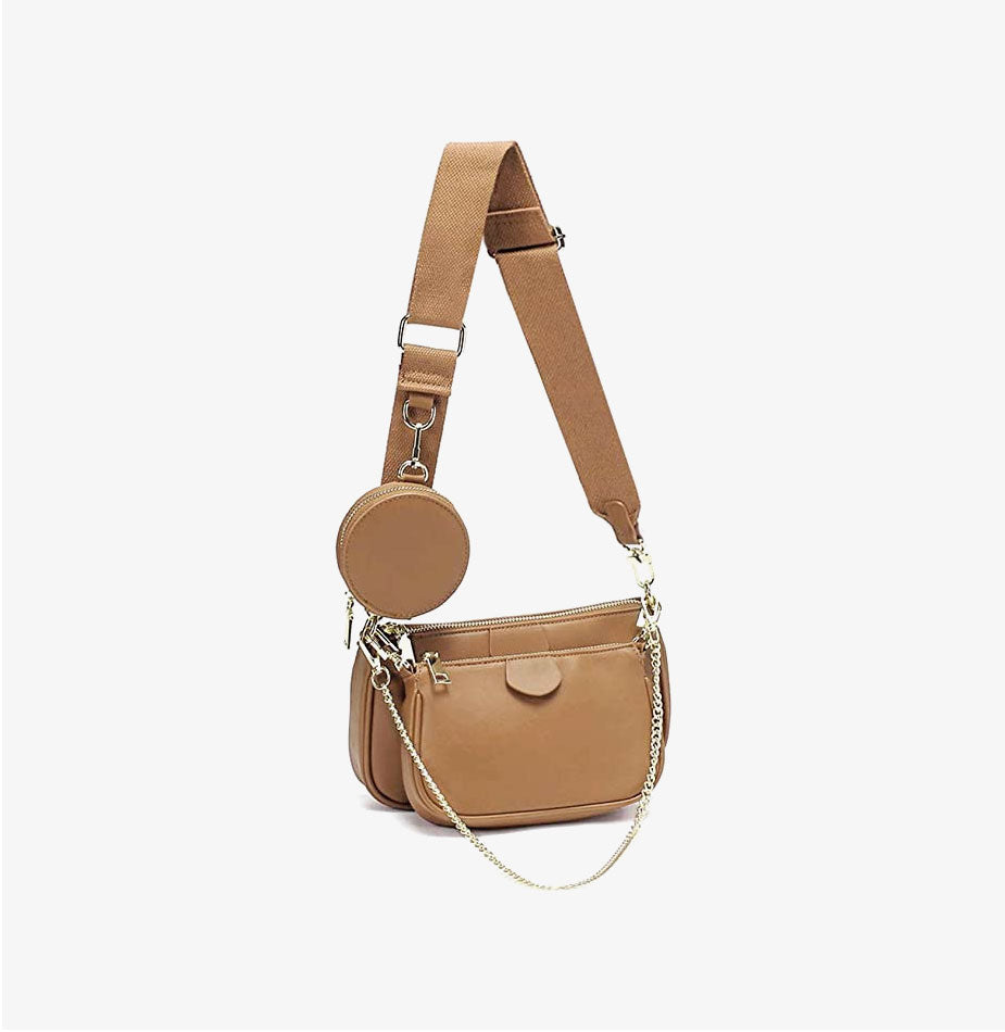 Multipurpose Golden Zippy Handbags